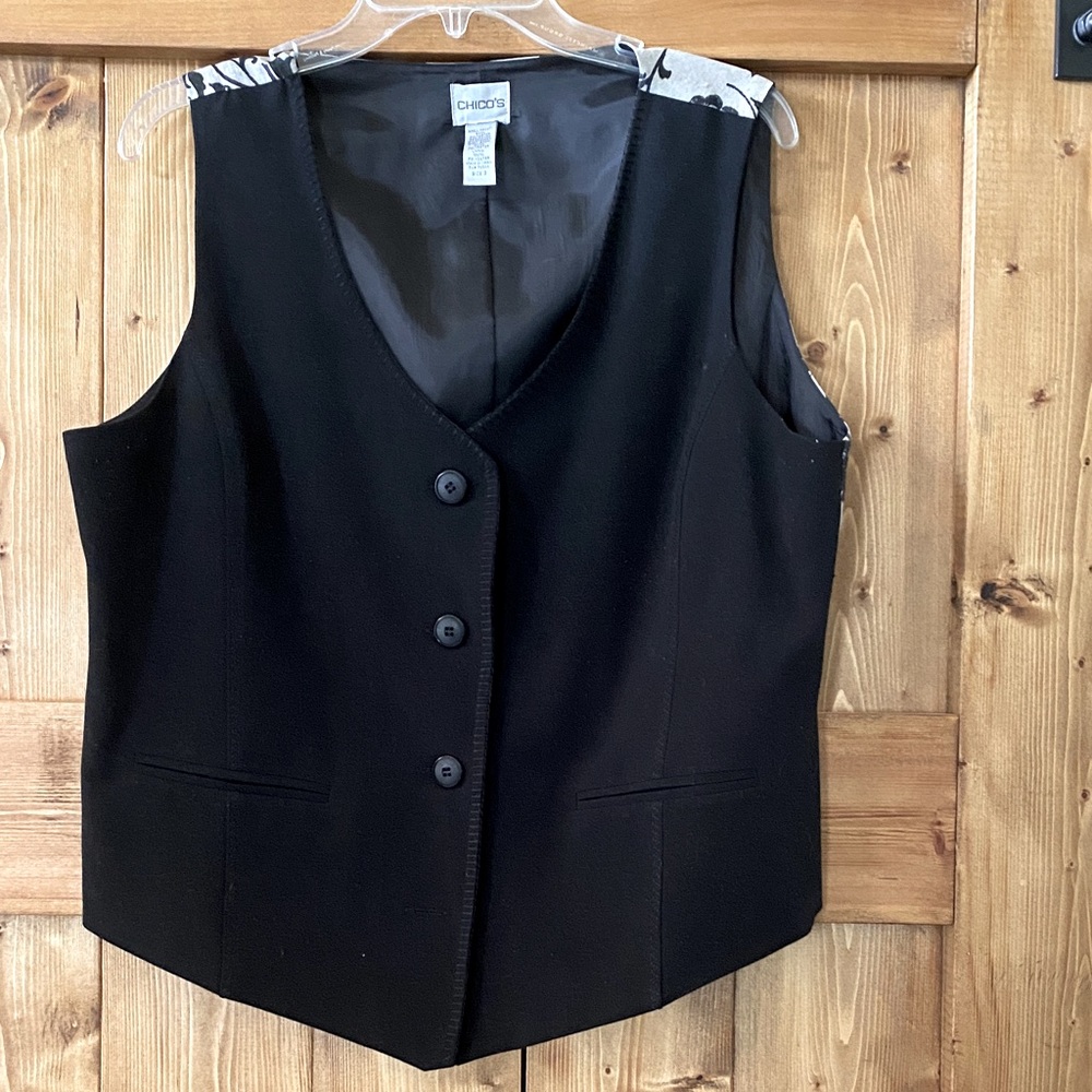 Chico's Classic Black Buttoned Vest